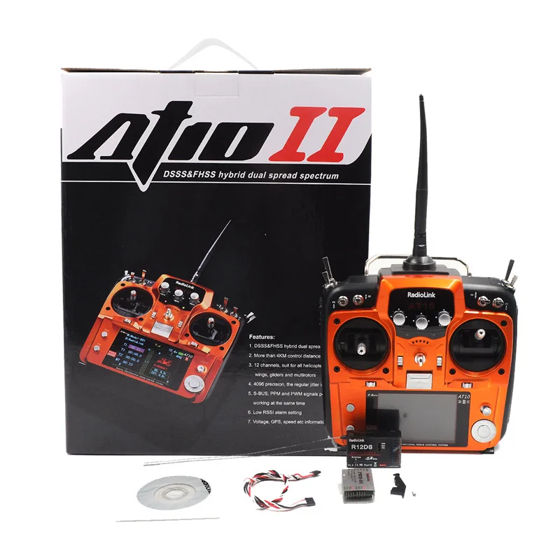 

Melody At10 Second Generation 12 Channel 2.4G Model Aircraft Remote Control At10ii Multi-Axis Fixed-Wing R12ds Receiver