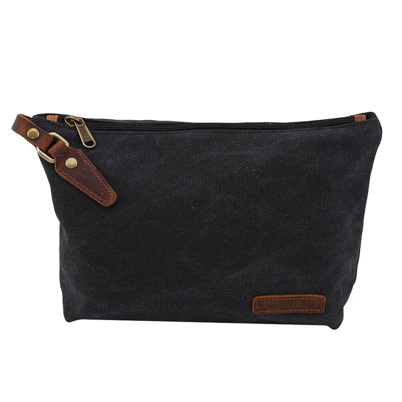 Dark gray Модный кошелек косметичка из парусины косметичка Сумка дорожная Портативная Сумка-косметичка - Цвет: Dark gray