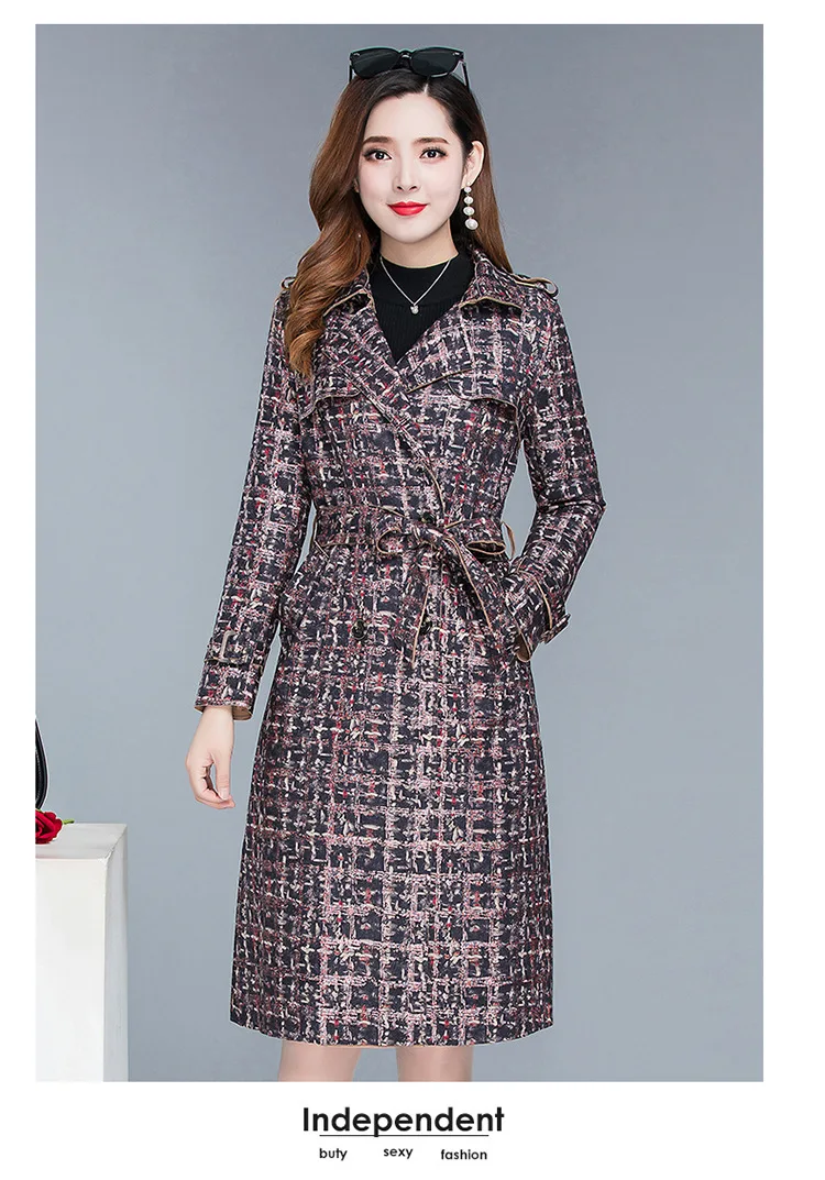 Autumn Clothing Korean-style New Style Fashion Belt Mid-length Elegant Slimming High-End Suede Trench Coat Women's