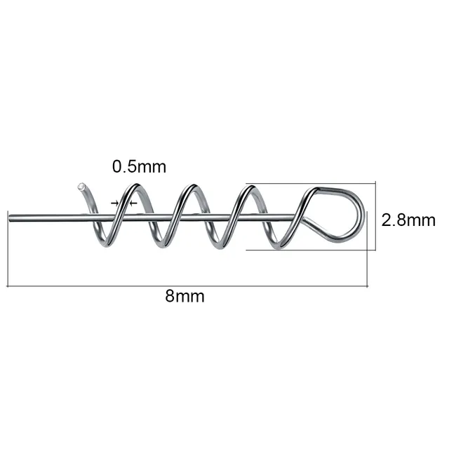 50 or100pcs/Lot Spring Lock Pin Crank Hook Fishing Connector 7MM-42MM Stainless Steel Swivels&Snap Soft Bait Accessories Flat 8MM