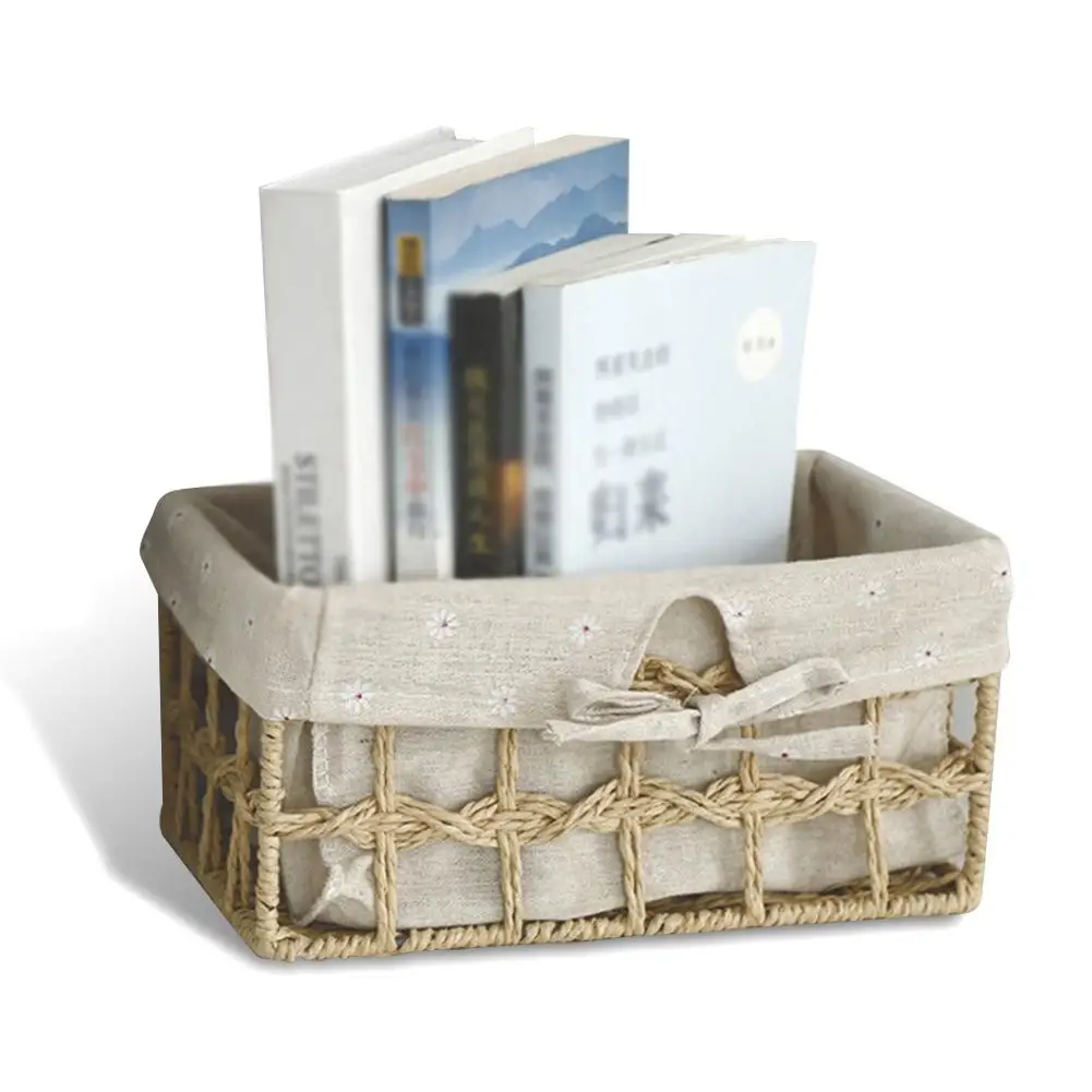 

3PCS Laundry Storage Basket American Style Rattan Wicker Storage Bin Beige/coffee/gray Toy Organizer Box For Bathroom Bedroom