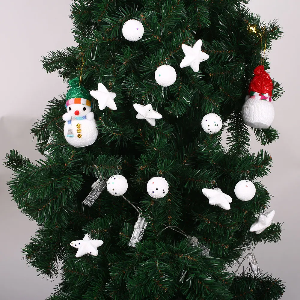 6Pcs Christmas Snowflake Five-pointed Star Tree Hanging Pendant Xmas Ornaments