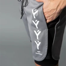 Великобритания и Япония, брендовые двухслойные мужские шорты, шорты для спортзала, спорта, бега, фитнеса, бодибилдинга, тренировок, мужские шорты для бега в спортзале