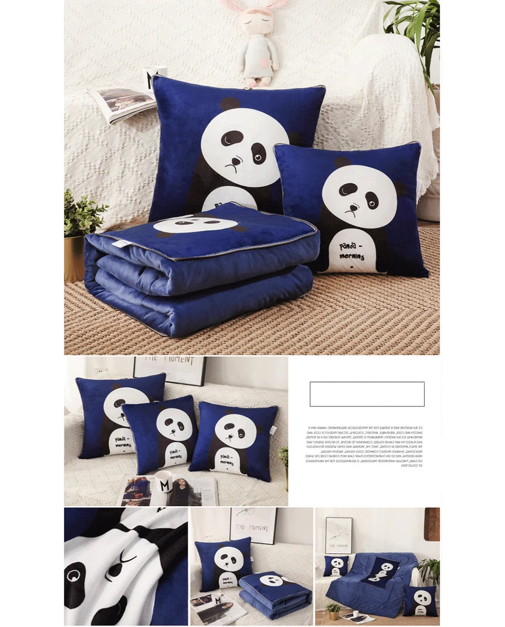 Animal Plush Washable 3D Multi-function Pillow Quilt Four Seasons Universal Big Code Skin Affinity Comfortable Sofa Pillow