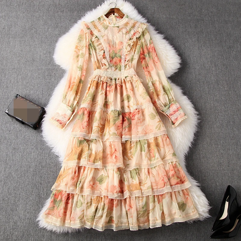 

woman chiffon print dresses 2020