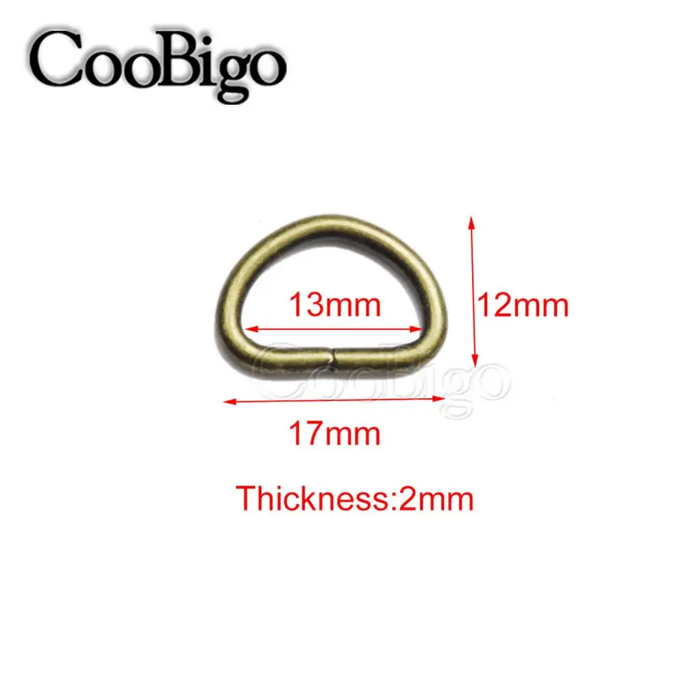 13mm Antique Brass 10 шт 5 размер выбрать металл 3/"~ 1" ди D кольцо Пряжка Кожа ремесло ремень Домашние животные воротник, тканевая лента рюкзак сумка Запчасти Швейные аксессуары - Цвет: 13mm Antique Brass