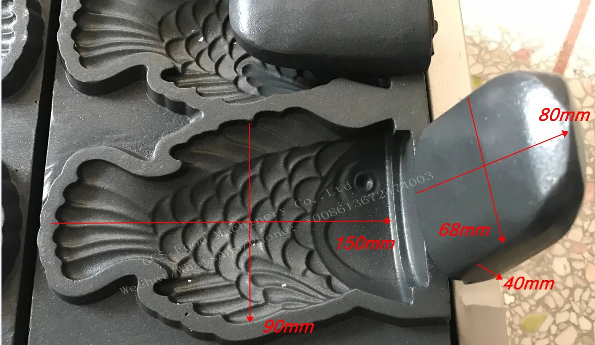 Бесплатная доставка 220V 110V 6 шт. Big fish Мороженое машина для изготовления тайяки машина рыбы Конус чайник