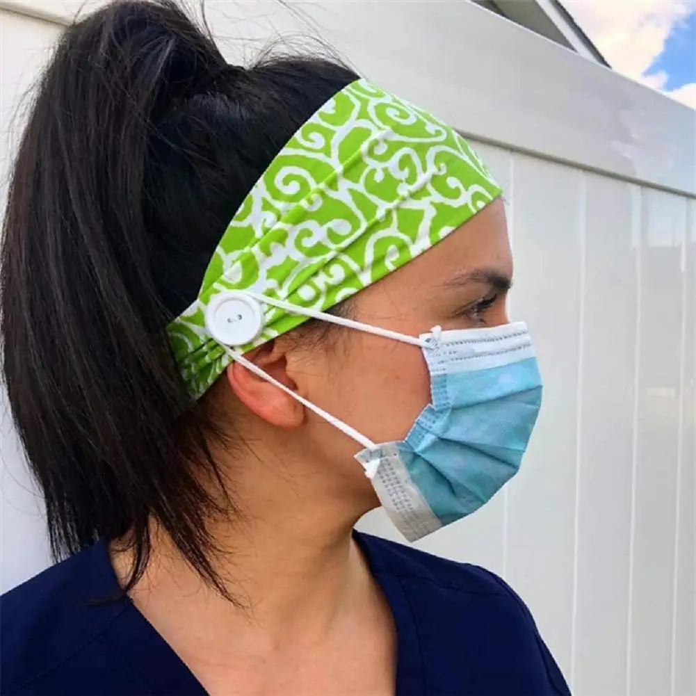 

Button Headband for Nurses Women Men Workout Turban Headwear Heawrap for Doctors and Everyone