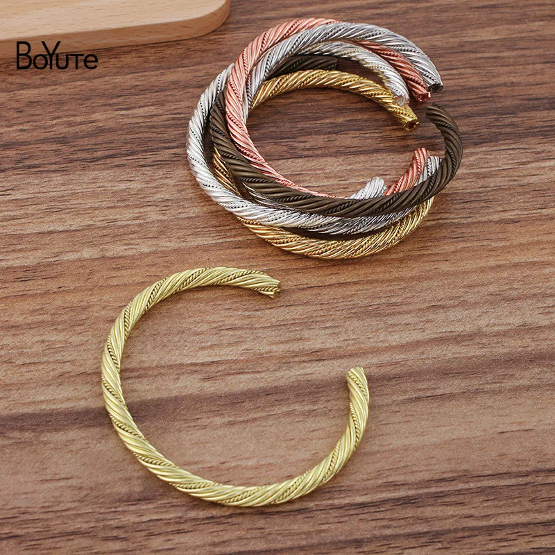 

BoYuTe (5 Pieces/Lot) 60MM Metal Brass Twisted Bangle Bracelet Base Factory Supply DIY Handmade Materials Wholesale
