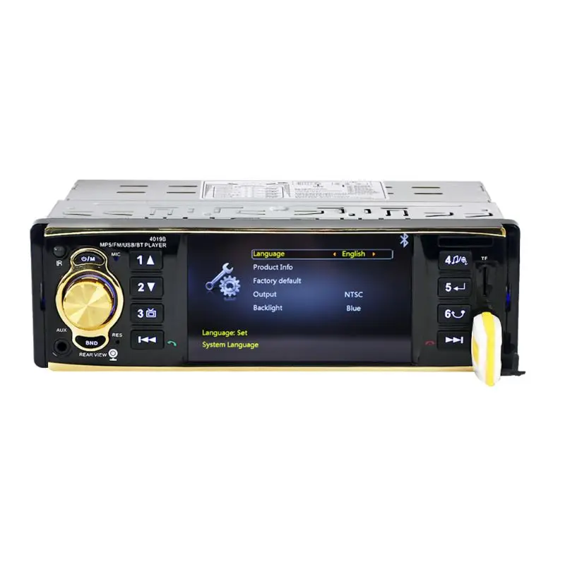 4,1 дюймов 4019B Автомагнитола MP5 плеер 1 Din HD 800*480 Bluetooth FM/AUX/USB/TF автомобильный стерео плеер Поддержка камеры заднего вида