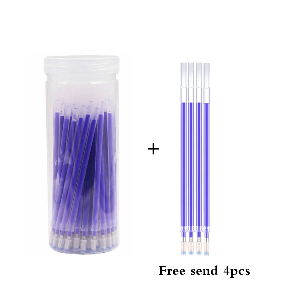 50pcs Heat Erasable Pen ink Disappearing Fabric Marker Refills with Storage Bottle Fabric Craft for Quilting Sewing Tools 