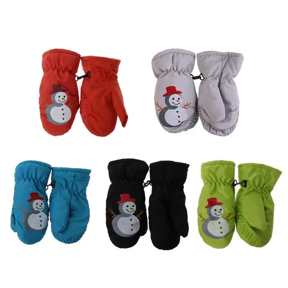 Children Winter Warm Ski Gloves Boys Girls Sports Waterproof Windproof Non-slip Snow Mittens Extended Wrist Skiing | Детская одежда и