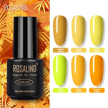 

1Pc Hot Summer Neon Color Yellow Orange Soak Off Nail Gel Polish UV LED Gels Nail Polish Lacquer Varnish Nail Art Designs 7ml