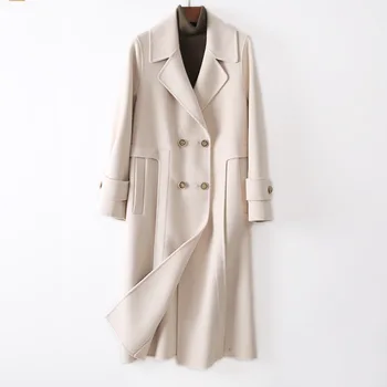 

LANMREM double-sided cashmere coat woolen mid-length women's coat 2020 Autumn and Winter new clothing high quality 2A889