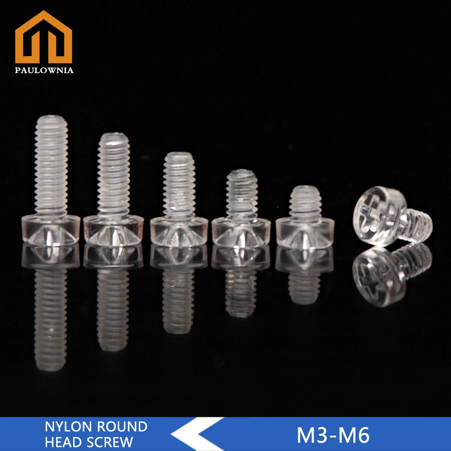 M3 M4 M5 M6 Transparent Phillips Round Head Nylon Screw Acrylic Clear Plastic Bolt | Обустройство дома
