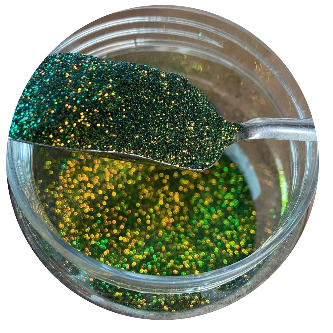 아름다운 0.2mm 육각형 그린 골드 카멜레온 반짝이 금속 광택 먼지 네일 아트 공예 메이크업 페이스 페인팅 DIY 액세서리