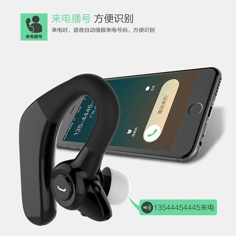 ENGLAI M5 Business Bluetooth Headset Stereo Super Long Standby Replaceable Battery Mini Hanging Ear Smart Wireless earphone