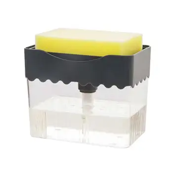 

2-in-1 Soap Pump Dispenser With Sponge Holder Liquid Dispenser Container Hand Press Soap Organizer Kitchen Cleaner Tools