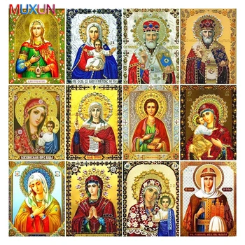 

5D Diy Diamond Painting Virgin Mary Pictures By Rhinestones Mosaic Religion Icon Full Square Kit Diamond Embroidery Mosaic Bh079