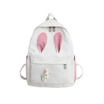 

canvas School Bags For Girls teenagers 2019 Sweet Cute rabbite ear Children Backpacks Kids Bookbag Primary School Backpack