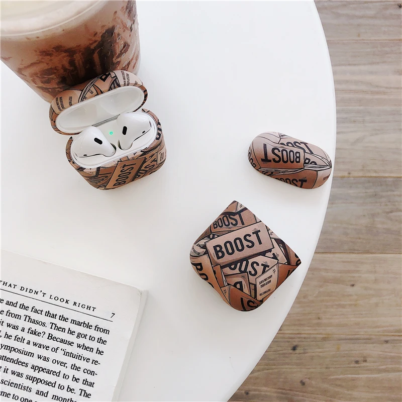 Тренд беспроводной Bluetooth гарнитура BOOST чехол для Airpods 2 1 Kanye Omari West Trend 350 кроссовки Матовый Жесткий PC чехол Coque Box