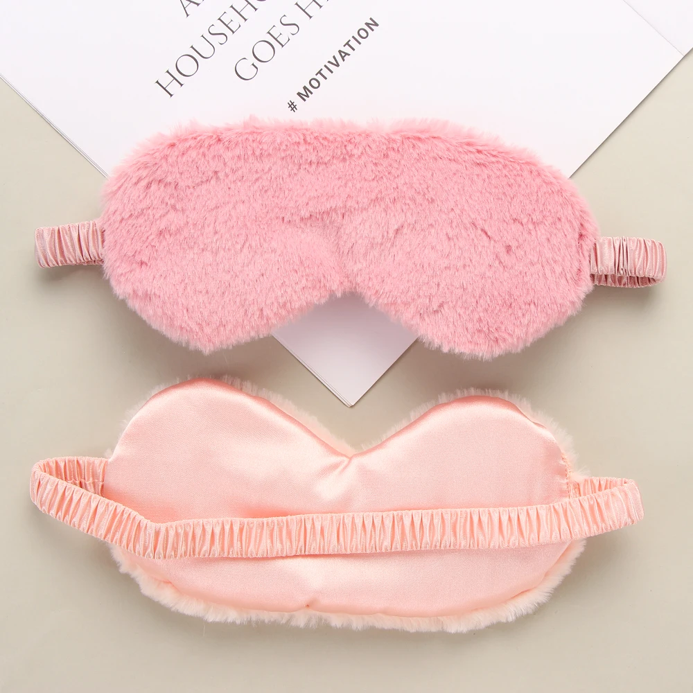 Мягкая Плюшевая маска для сна Nap Eye Patch из искусственного кроличьего плюша с
