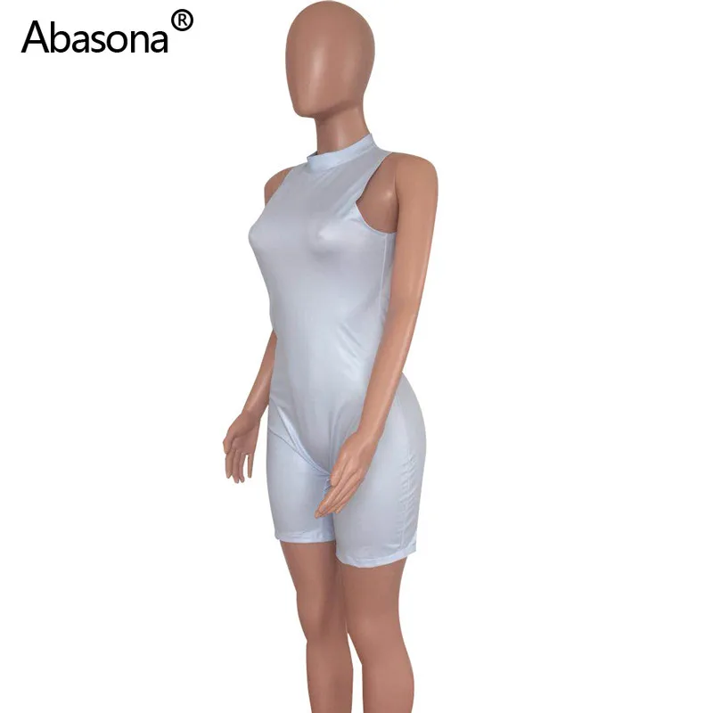 Для женщин однотонные неоновый Цвет Боди без рукавов Bodycon длиной выше колена Облегающий комбинезон пикантное, Клубное, вечернее вечерние комбинезон, костюм для подвижных игр
