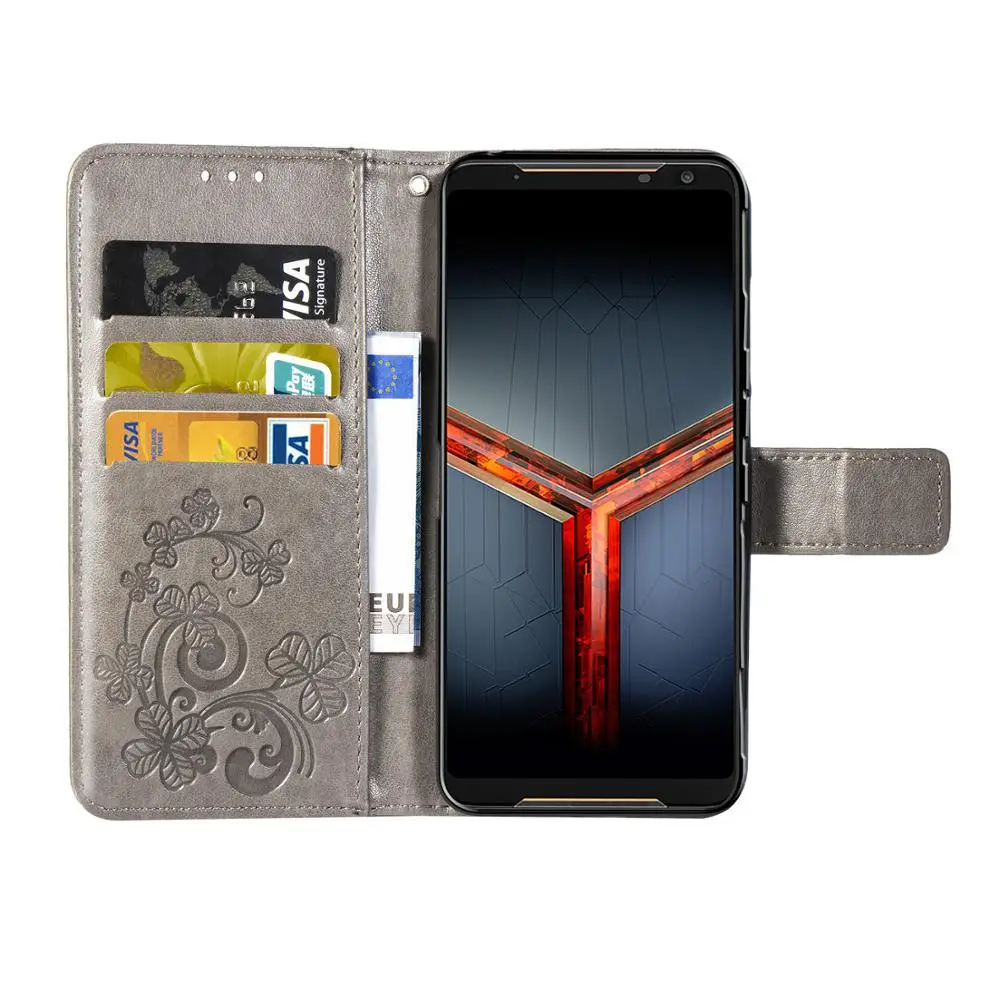 Чехол для ASUS ROG Phone 2, роскошный силиконовый и кожаный Ретро Чехол-портмоне с функцией подставки, чехол для телефона ROG 2 II, чехол для ASUS ZS660K, сумки