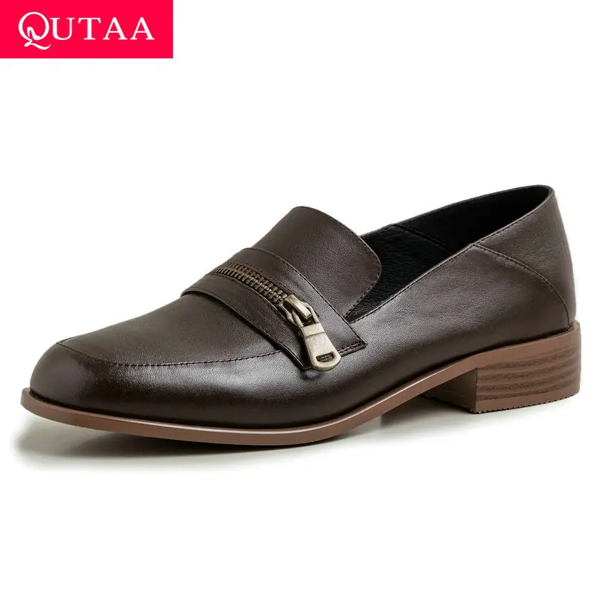 Женские туфли лодочки QUTAA повседневные весенние тонкие с закругленным носком на