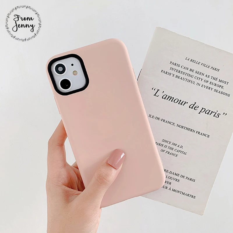 From Jenny простой сплошной цвет для iPhone 11 Pro x xr xs max 6 6s 7 8 с датчиком для прибавления жидкости силиконовый защитный футляр для мобильных телефонов soft shell