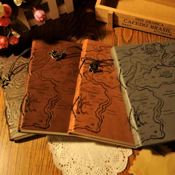 

A5 Creative Paper Planner Bullet Journal Agenda School Diary Note Book Retro Style Pirate Notebook Small Strap Stationery