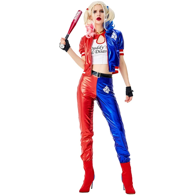 Cosplay Suicide Squad Harley Quinn Red Dress Halloween Carnival Suits  Costumes