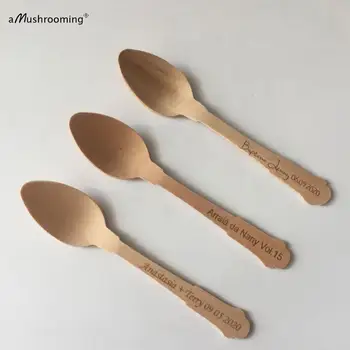 

Personalized Frozen Themed Party Tableware Rustic Mini Wooden Spoons with Name and Date Wedding Souvenirs Bridesmaid Gift Favors