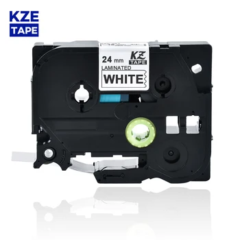 

24mm Tze251 Black on White Laminated Label Tape Cassette Cartridge label ribbon tze tape Tze-251 tze 251 tze251 for P-touch PT