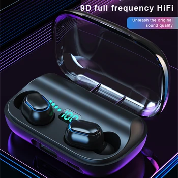

9D Bluetooth V5.0 Earphones Wireless Headphones With Microphone Sports Waterproof Headsets Handsfree Charging Box For Android