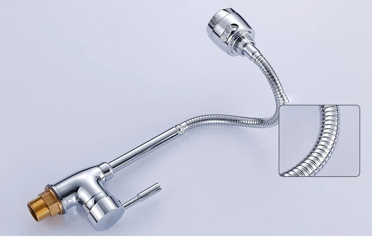 Universal Kitchen Faucet SDSN Home Hot Cold Kitchen Mixer Tap Polished Chrome Kitchen Faucets Copper Brass Kitchen Mixer Taps