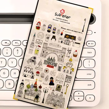 

Russia Moscow view Matryoshka doll clear PET rubber stickers stationery scrapbooking planner album decoration