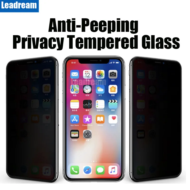 100 шт Анти-писк закаленное стекло для iPhone 6 6S 7 8 Plus для iPhone X XS MAX XR защита экрана конфиденциальности