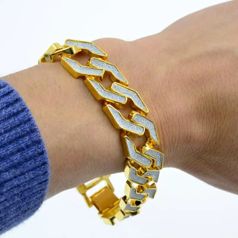 Оптовая продажа браслеты с песком кубинские звенья цепочка сплав со льдом