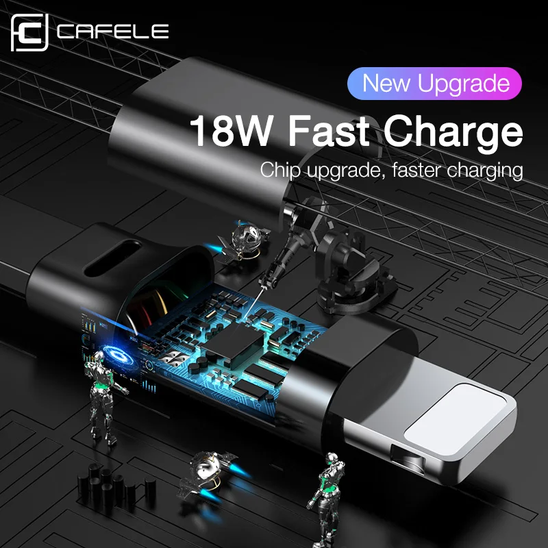 Cafele usb type C для Lightning Кабель для Iphone 8 X Xr 11 Pro Max 18 Вт Быстрая зарядка и синхронизация данных Шнур для Iphone зарядное устройство