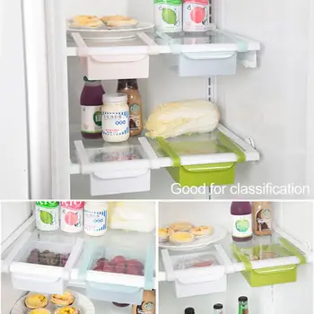 

Multi-function Kitchen Refrigerator Storage Basket Rack Eco-Friendly Fridge Freezer Shelf Pull-out Drawer Organiser Space saver