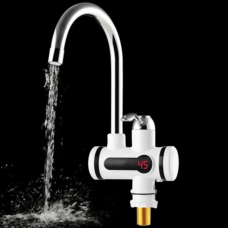  Electric Kitchen Water Heater Tap Instant Hot Water Faucet Heater Cold Heating Faucet Tankless Inst - 4000391075654