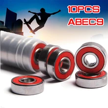 10x ABEC-9 608 2RS роликовый скейт роликовый подшипник красный герметичный 8x22x7 мм подшипник вала антикоррозийный скейтборд колеса миниатюрный инструмент