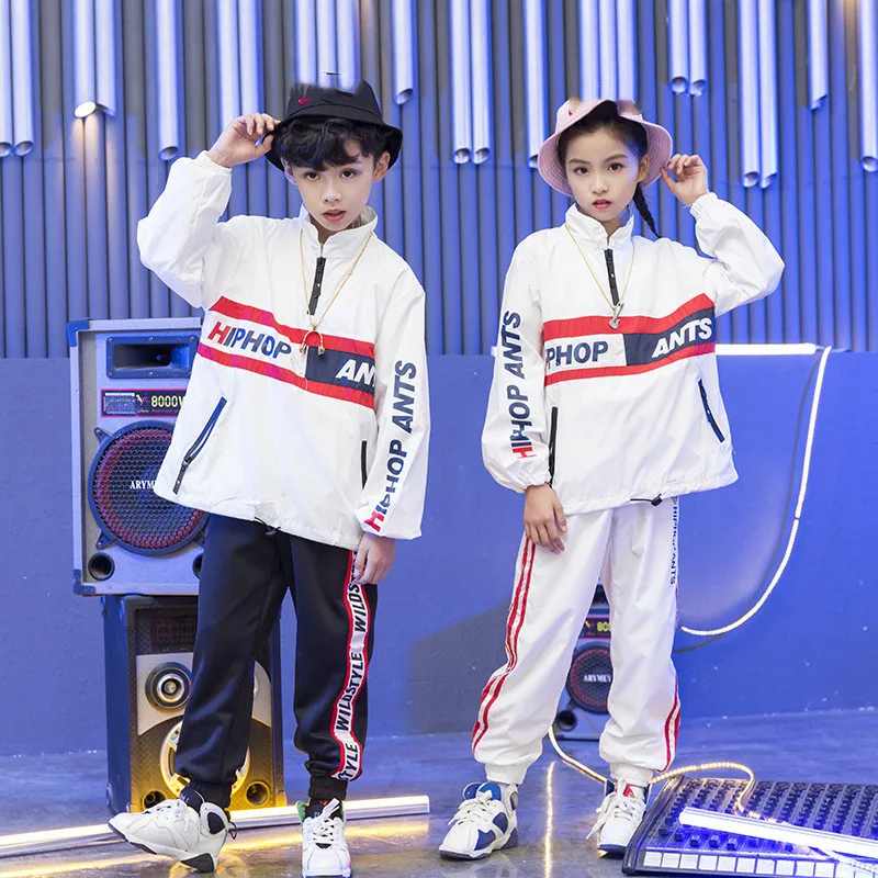 2018 Autumn Boys Girls Street Dance Clothes Suit Children's Fashion Printing Performance Tracksuit Kid Hip-Hop Sportswear Outfit (9)
