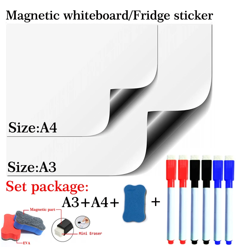 Магнитная доска мягкий Дом Офис Кухня школьная маркерная доска белая доска гибкий диск магнит холодильник А3+ А4 набор упаковки