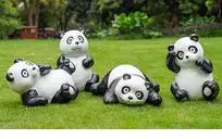 

OUTDOOR DECOR SIMULATION PANDA STATUE COURTYARD GARDEN DECORATION PARK LARGE LAWN DECORATIVE LOVELY RESIN ANIMAL ORNAMENTS