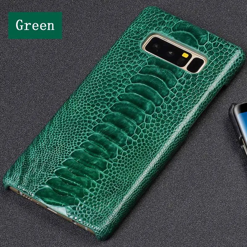 Телефонные чехлы для Samsung Galaxy S6 S7 S8 S9 S10 плюс страуса стопы текстура чехол для Note 8 9 A5 A7 A8 J3 J5 J7 чехол - Цвет: Green