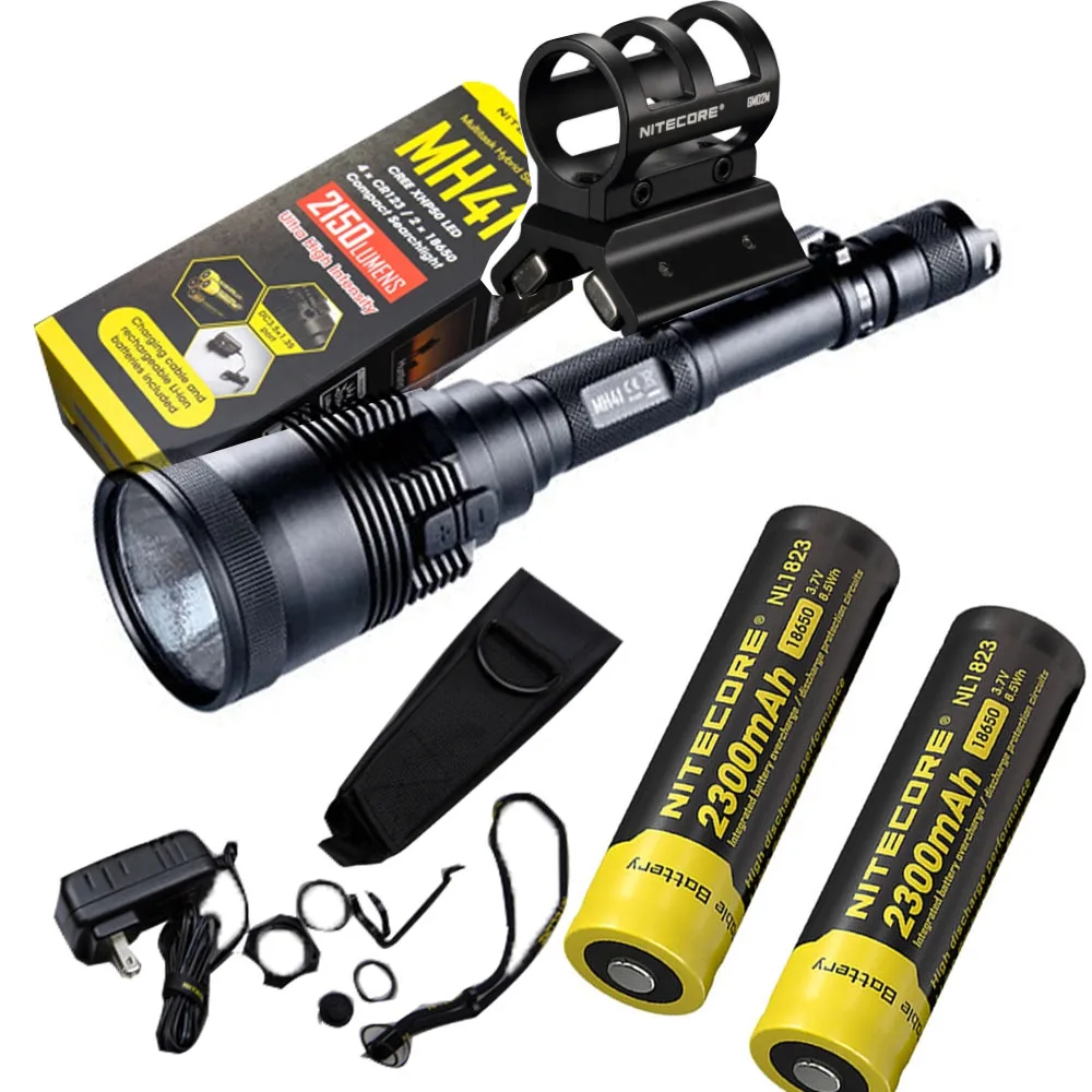 Rechargeable Flashlight NITECORE MH41 max. 2150LM beam distance 495 meter tactical outdoor torch + 2pcs 18650 batteries GM02M |