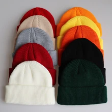 Bonnet coréen uni pour hommes et femmes, à capuche, à la mode, Hexagonal, peau de Melon, tricoté, Ski, laine élastique, pull 