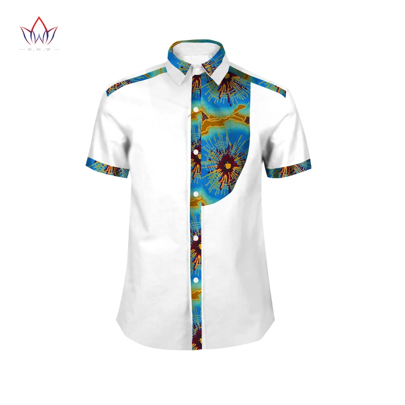 20 Mens Shirt New African Men Clothing Short Sleeve Dashiki for Men Slim Fit Brand Clothing 6XL African Print Shirts WYN306 - Цвет: 20